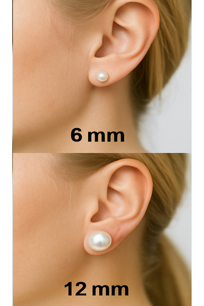 Set Ekonomik ( 2 Çift ) Paslanmaz Çelik İnci Küpe Seti ( 6 mm - 12 mm )