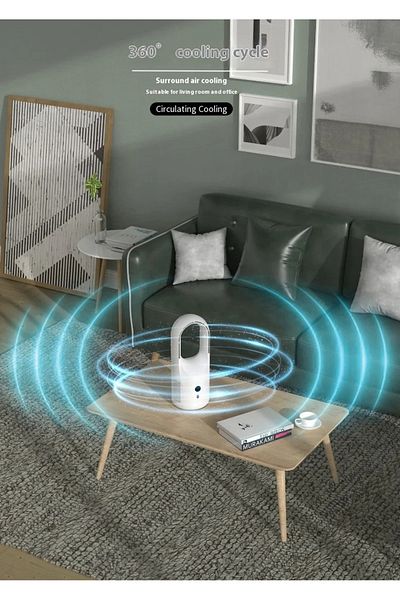 Biki Portable Bladeless Fan – 6-Speed Rechargeable Desk Fan with LED Power Display, 1800mAh Battery
