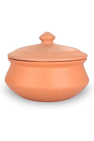 Generic ARK Terrapura Unglazed Clay Biryani Pot 1800 ml. Handmade Organic Clay Cooking Pot. Durable and Vers