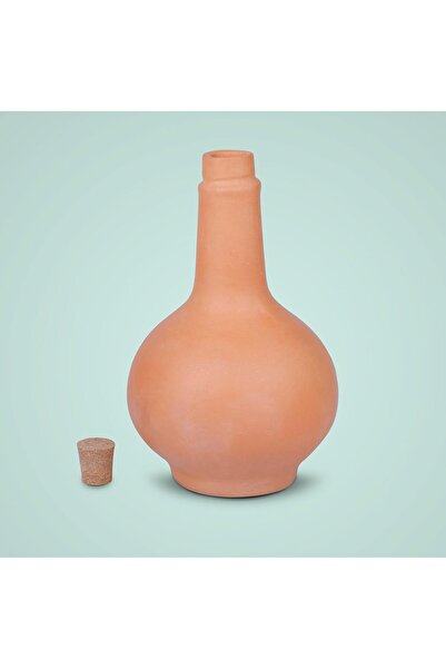 Generic Terrapura Unglazed Handmade Terracotta Bottle 900 ml with Cork. Unique Shape Self Cooling. Organic a
