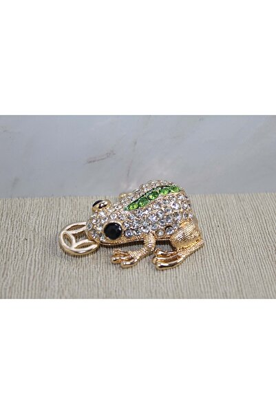 Store Sıvaroskı Taşlı Minik Kurbağa Figür 5-7 Cm
