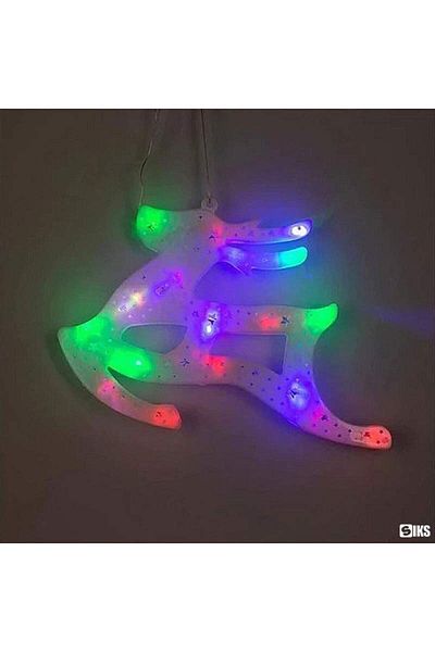 SIKS Christmas Decoration, Window Ornament, Reindeer, With Multicolored Lights