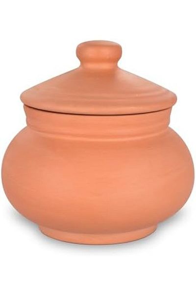 Generic ARK Terrapura Unglazed Clay Round Cooking Pot 1800 ml (61 Oz). Organic and Handmade by Artisans. Tra