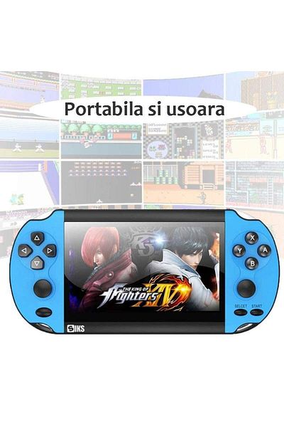 SIKS Gameplayer X7s SIKS Console, 8 Gb, 1000 Games Installed, 4.3 Inch, With Games Included, Blue/Gray