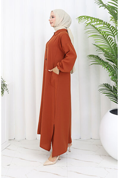 sefamerve Snap Fastener Tunic Trousers Double Set 0097-06 Tile