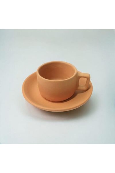Generic ARK Terrapura Traditional Clay Cup and Saucer Set – 6 Pieces 120 ml x 6 Pieces