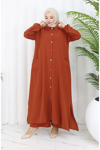 sefamerve Snap Tunic Παντελόνι Διπλό Σετ 0097-06 Πλακάκι
