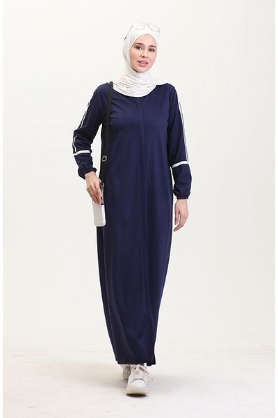 sefamerve Μανίκι με στάμπα με φερμουάρ Ferace 13045-03 Light Navy Blue