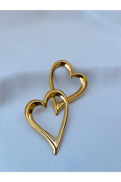 ESDE Stylish Design Steel Earrings with Big Size Heart