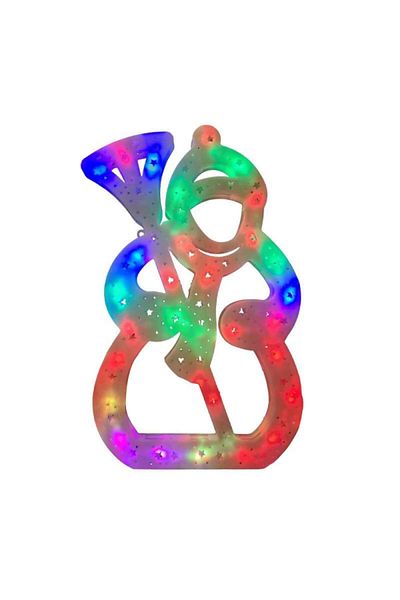 SIKS Christmas Decoration, Window Ornament, Snowman, With Multicolored Lights