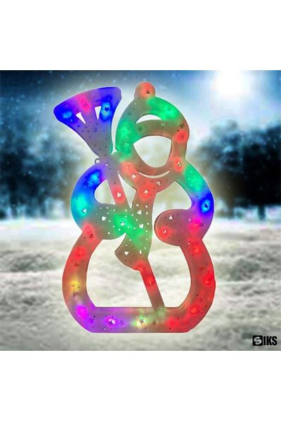 SIKS Christmas Decoration, Window Ornament, Snowman, With Multicolored Lights
