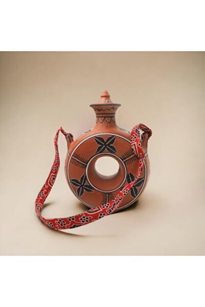 Generic ARK Dhaaro Vibes Earthen Clay Donut Water Bottle 1 Ltr | Dhaaro Vibes