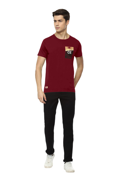 LAUREN SMITH Men’s Premium Textured Cotton Lycra Round Neck T-Shirt with High Definition Logo - Luxury Casual Tee