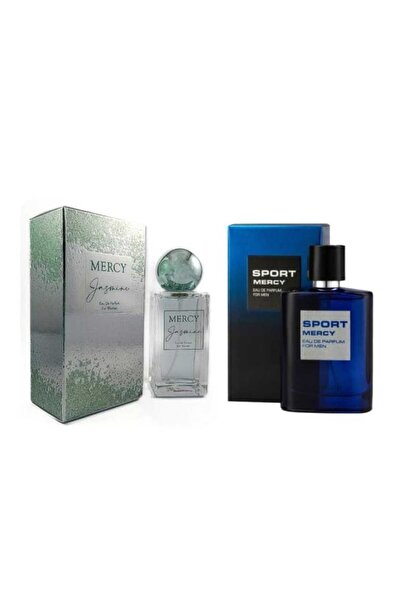 Mercy Jasmine kadın+ sport erkek parfüm 50ml 2li