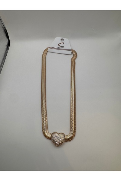 ELİSA DURULAY Gold Kalpli Kolye