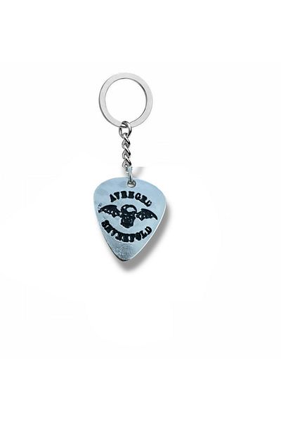 Herşey Nota Avenged Sevenfold Rock Band Pen-Shaped Double-Sided Rock Sign Metal Keychain