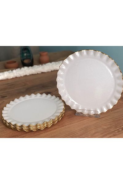 B&M Isabella Patterned Curved Serving Plate 6 Pieces