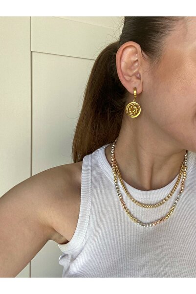 WHİTE ATELIER Çelik Dorika Detay Küpe