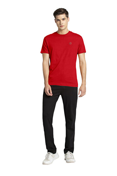 LAUREN SMITH Men’s Premium Textured Cotton Lycra Round Neck T-Shirt with High Definition Logo - Luxury Casual Tee
