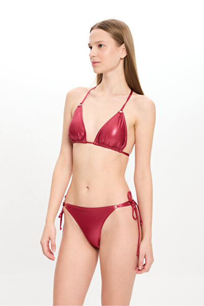 TOOSALTY Women's Leather Look Small Triangle Bikini Set 25Sw027St