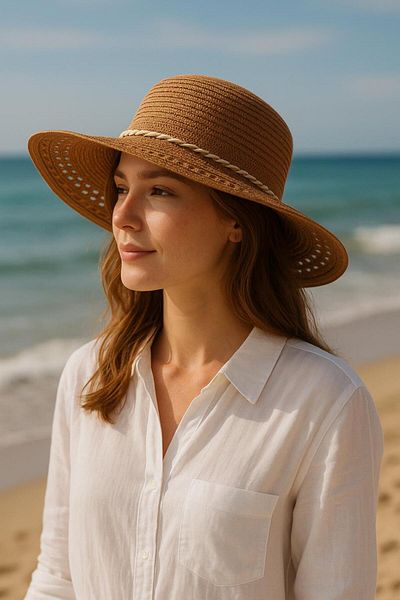 kabancım Women's Wide Brim Summer Straw Hat