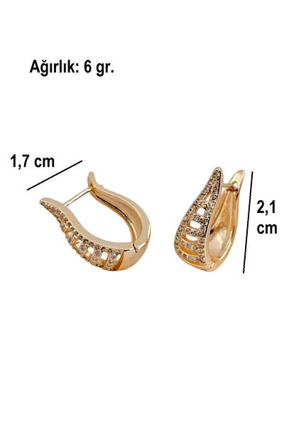 Siya Silver Zircon Stone Water Drop Steel Earrings - 2.1 cm