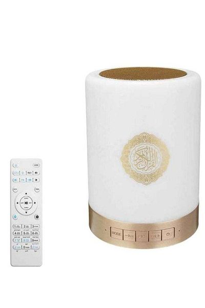 Generic Quran LED Lamp Bluetooth Speaker With Remote White/Gold