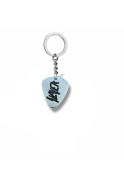 Herşey Nota Slayer Thrash Metal Band Pen-Shaped Double-Sided Rock Sign Metal Keychain