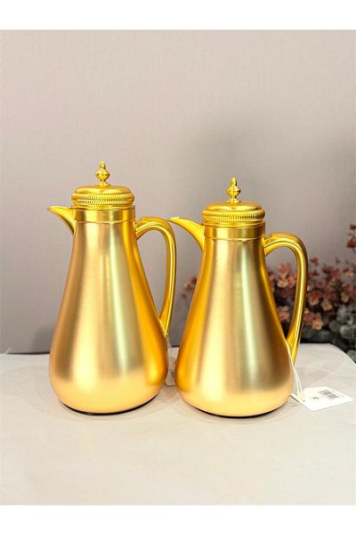 aljahwari 2-piece golden thermos set