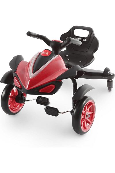 Moon Drifter Drift Bike 4 Wheel Scooter with Grip Handles, LED Lights, and Pedals