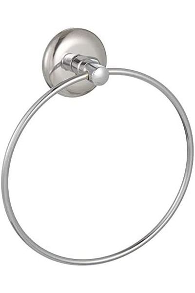 STOREMAX Jvnnastore Bathroom Iris Chrome Round Towel Hanger Ring Towel Rack Whether Paste or Mo