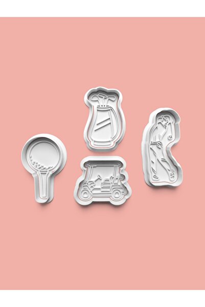 AKTASTORE قالب كوكيز الجولف وقالب عجينة السكر، مجموعة من 4 قطع 0371-set