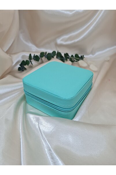 ZEYM صندوق مجوهرات وخاتم بلون النعناع |   منظم نوع السفر