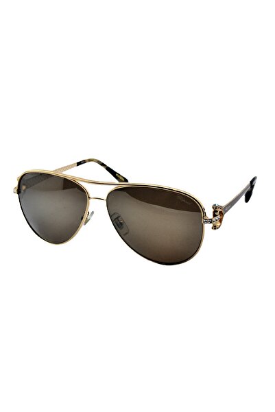 Chopar Schc17S 2Amp Light Gold Pilot Polarized Sunglasses with Stone