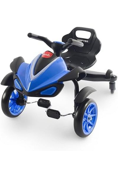 Moon Drifter Drift Bike 4 Wheel Scooter with Grip Handles, LED Lights, and Pedals