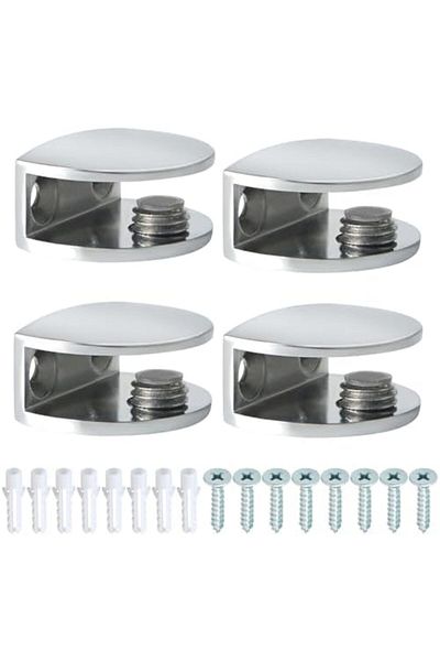ALİSE Alise Glass Shelf Bracket Adjustable Shower Brackets, Heavy Duty Clamp Holder for 6-10mm Glass Shelv