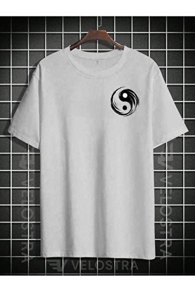 Velostra Desen unisex YinYang cu imprimeu supradimensionat tricou