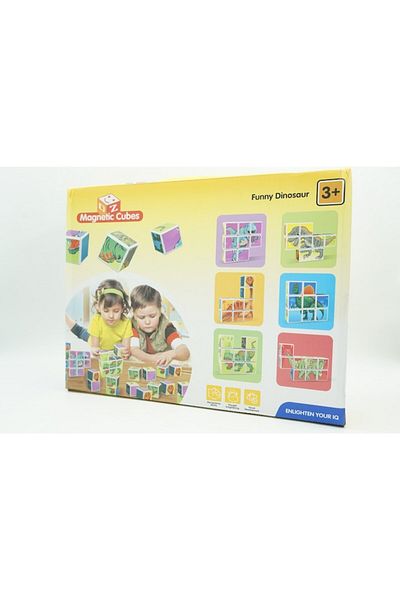 bzstore Smart magnetic cube set for children, 8 pieces, storage box, dinosaur puzzle, +3 years