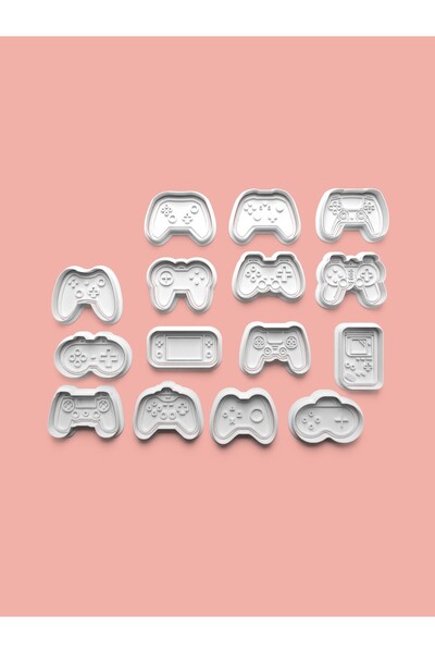 AKTASTORE Oyun Konsol Kolu Gamepad Kurabiye Kalıbı Ve Şeker Hamuru Kalıbı 15'...