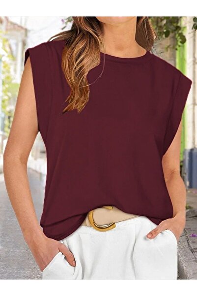 modi Women's Short Sleeve Crew Neck Viscose Blouse