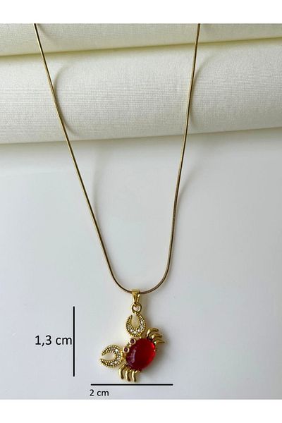 Nilsu Jewellery Accessory Steel Zircon Stone Crab Detailed Women's Necklace