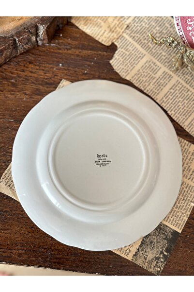 SPODE Antique Spode Pink Camillaseries Red Pink Cake Plate 19 cm