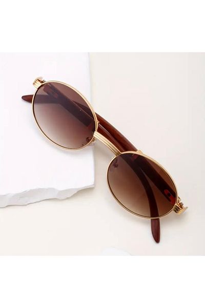 Accessories Vanilla Avenue 2025 Fashion Unisex Coffee Wooden Edge Oval Retro Accessory Glasses