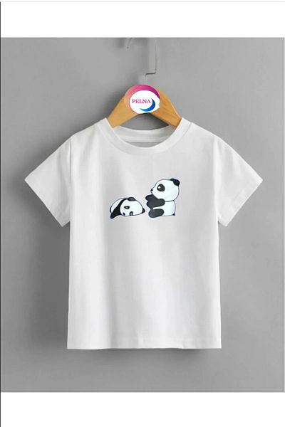 Pelna tricou copii imprimat alb-negru imprimat
