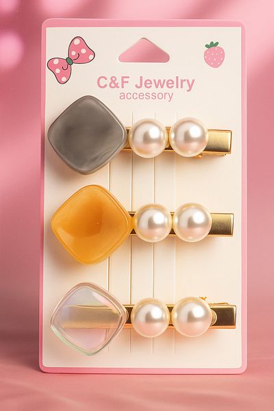 cityvision Agrafă de păr cu perle cu fundal de culoare aurie – design elegant și elegant