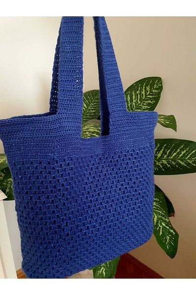 NEXT LİFE STORE Square Motif Medium Size Bohemian Style Stylish and Useful Hand Knitted Shoulder Bag