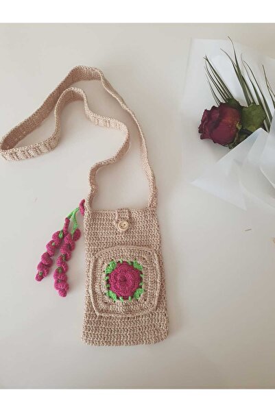 NEXT LİFE STORE حقيبة هاتف مع إكسسوارات محبوكة يدويًا