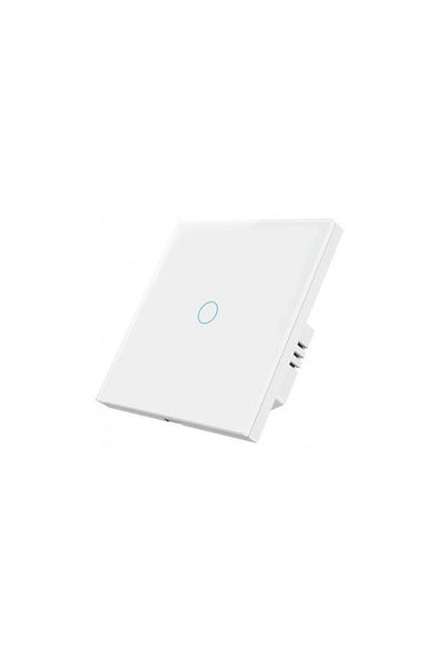 SIKS Touch Light Switch Made of Tempered Glass, Touch Screen, Elegant, 1 Phase, White