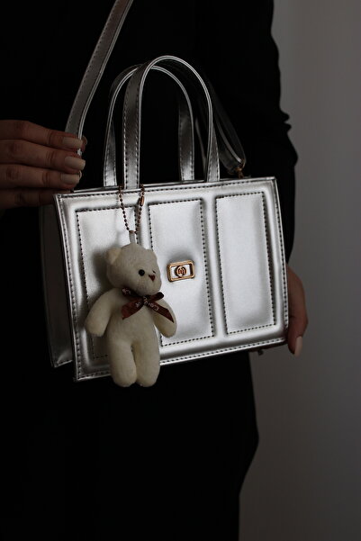 Mimoza Women's Embroidery Detailed Silver Color Women's Shoulder and Hand Bag – Plush Charm