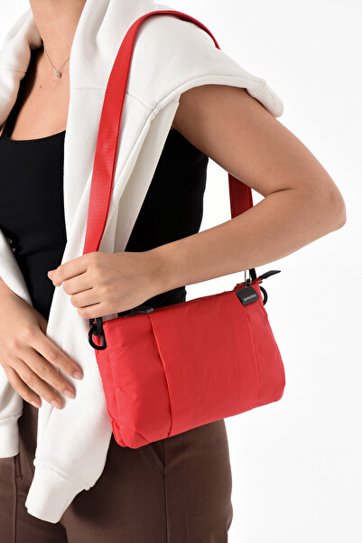 Sanmorris 6011 4 Compartment Comfortable Use Parachute Fabric Adjustable Women's Crossbody Bag Red